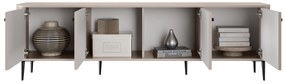 TV stolík Vespera 4D 187 cm - kašmírová / čierne nožičky