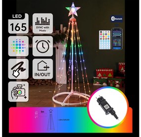 Aigostar - LED RGBICW Vonkajšia vianočná dekorácia 165xLED/230V 1,8m IP44 + diaľkové ovládanie