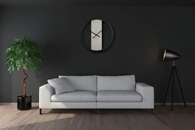 Bielo - čierne okrúhle nástenné hodiny