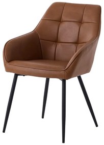 Hnedé čalúnené jedálenské kreslá v súprave s podrúčkami 2 ks Nolan Square – Unique Furniture