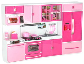 KIK Kuchynka s nábytkom pre bábiky LED zvuky