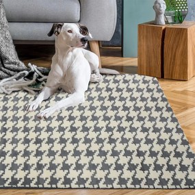 Tutumi Clover, plyšový koberec 160x230 cm, šedá, SHG-04022
