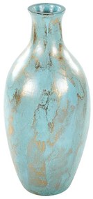 Dekoratívna terakotová váza 45 cm modrá/zlatá DIKAJA Beliani