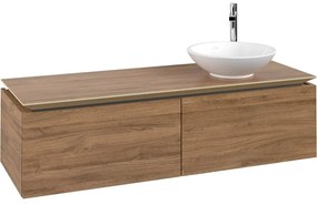 VILLEROY &amp; BOCH Legato závesná skrinka pod umývadlo na dosku (umývadlo vpravo), 2 zásuvky, 1400 x 500 x 380 mm, Oak Kansas, B58900RH