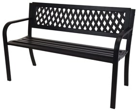 ProGarden Záhradná lavica oceľová 119x50x75 cm čierna