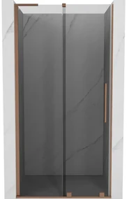 Mexen Velar L, posuvné sprchové dvere do otvoru 100 cm, 8mm šedé sklo, medená matná, 871-100-003-41-65