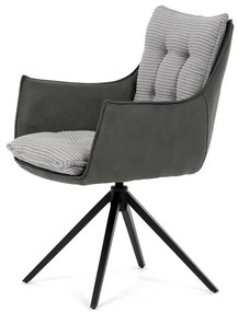 Autronic BONTEC Jedálenská stolička, šedá, menčestrová látka, DCH-D1345 GREY2 Farba: Šedá