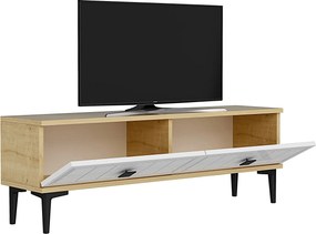 TV stolík/skrinka Yutta (dub + biela). Akcia -19%. Vlastná spoľahlivá doprava až k Vám domov. 1144960