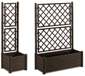 STEFANPLAST Truhlík 80 l s trelážou/mriežkou, hnedý