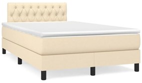 Boxspring posteľ s matracom krémová 120x190 cm látka 3269749