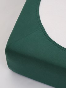 Jersey plachta s elastanom Deluxe 140 × 200 cm – tmavo zelené
