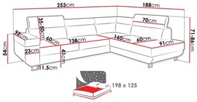 Rohová sedacia súprava Androderma  (vanilková). Vlastná spoľahlivá doprava až k Vám domov. 1121790