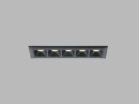 LED2 2250933DT Zapustené svietidlo LINEAR 5 LED 10W, 3000K, 1050lm, IP20, čierna, TRIAC