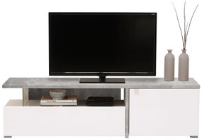 Televízny stolík Drago - beton/biela
