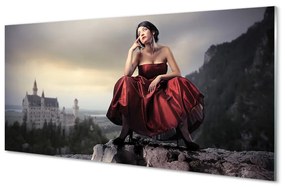 Obraz na skle Žena dress up 125x50 cm