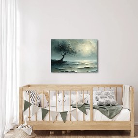 Obraz - Olejomaľba stromu s oceánom (70x50 cm)