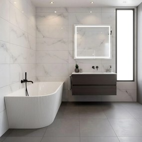 Rea Wenus, akrylová rohová vaňa 1700x800x575 mm, pravá, biela s bielou odtokovou zátkou, REA-W0130