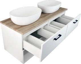 Comodo Kúpeľňová skrinka pod doskové umývadlo Agria NEW W 120-HD - biela/dub sonoma