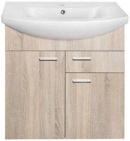 Aqualine Aqualine, ZOJA umývadlová skrinka 71,5x74x34cm, dub platin, 51175