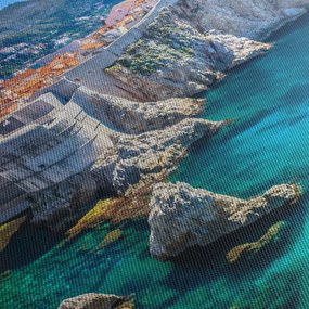 Obraz - Dubrovník (s hodinami) (90x30 cm)