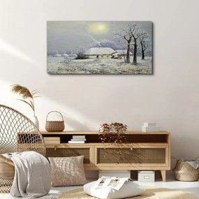 Obraz canvas Zimnej krajiny stromy