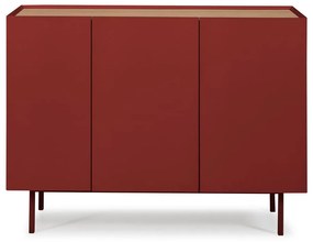 Červená nízka komoda v dekore duba 110x85 cm Arista – Teulat