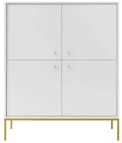 Policová skrinka do obývačky Tonkor Gold TK104, Farby:: biela