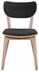 Svetlohnedá dubová stolička s čiernym sedadlom a opierkou Rowico Cato