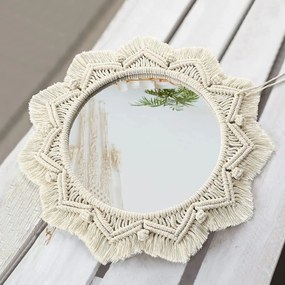 Dekorstudio Nástenné pletené zrkadlo BOHO 50cm