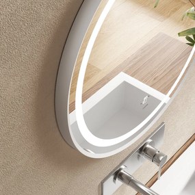Mereo Mereo, zrkadlo okrúhle pr. 600 mm, LED osvetlenie, pieskované medzikružie, MER-CN167S