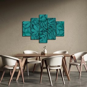 Obraz - Tyrkysové listy (150x105 cm)