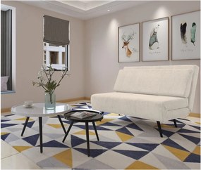 Krémovobiela menčestrová rozkladacia pohovka 140 cm Mallory – Støraa