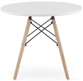 Moderný škandinávsky konferenčný stolík, okrúhly, biely, 60 cm