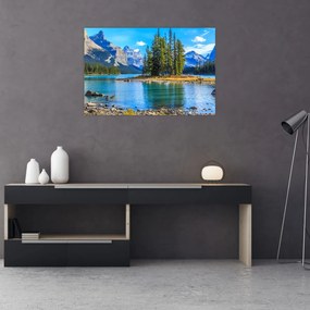 Obraz - Horská krajina s riekou (90x60 cm)