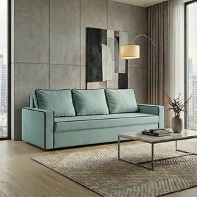 Trojmiestna pohovka s funkciou spania MIMI Mätová/čierna