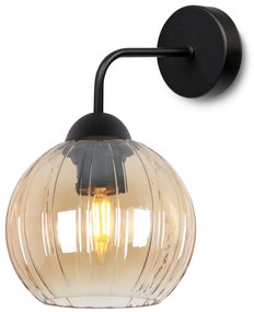 Nástenné svietidlo Costa, 1x medové sklenené tienidlo, b