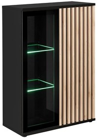 Vitrína Cameron WSN ZHJ CM WSN čierna/hickory jackson