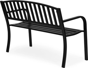 MultiGarden Záhradná lavička s operadlom 120x50 cm - čierna MultiGarden