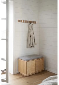 Skrinka na topánky v dekore duba s lavicou v sivo-prírodnej farbe Confetti – Rowico