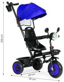 ECOTOYS Detská trojkolka 3v1, Blue