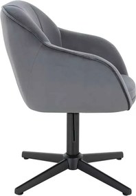 LuxuryForm DESIGN Stolička AVOLA VELUR na čiernom kríži - tmavo šedá