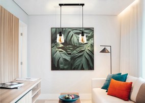 BERGE LED stropné závesné svietidlo 2xE27, rolovací, priehľadný štvorec