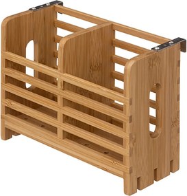 5Five® Dvojposchodový odkvapkávač BAMBOO, stojan na riad, 14 tanierov,