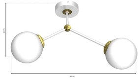 Prisadený luster JOY 2xE14/40W/230V biela/zlatá