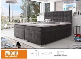Čalúnená postel MIAMI, 200x180, tm.šedá / sv.šedá (forever 68/60)