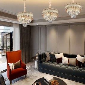 Toolight Toolight, LED krištáľové svietidlo 40cm, 5xE14, G047-CP, zlatá, OSW-08940