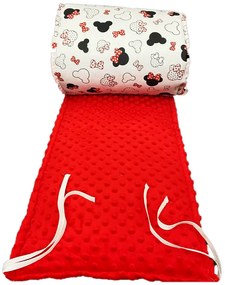 INTERMEDIC SK Mantinel do postieľky Mickey Mouse Red/minky červená