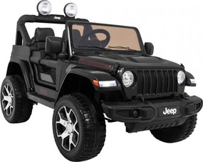 Ramiz Jeep Wrangler Rubicon terénne auto na batérie pre deti čierne + diaľkové ovládanie + 4x4