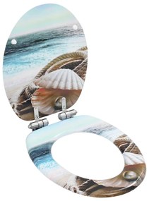 vidaXL WC sedadlo s pomalým sklápaním MDF dizajn mušlí