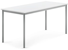 Stôl BORÅS, 1600x700x720 mm, laminát - biela, strieborná